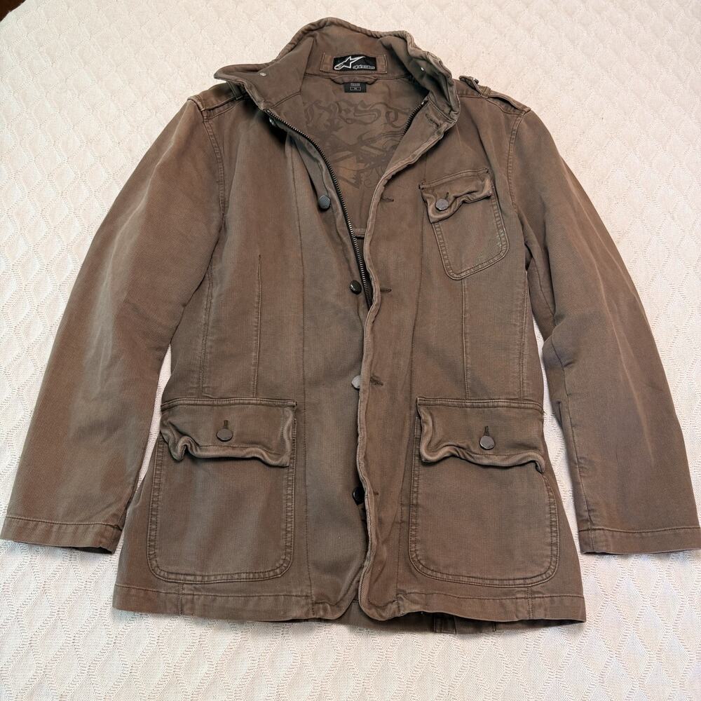ALPINE STARS MicroCorduroy Mens M EMbroidered Ski Skate Field Jacket